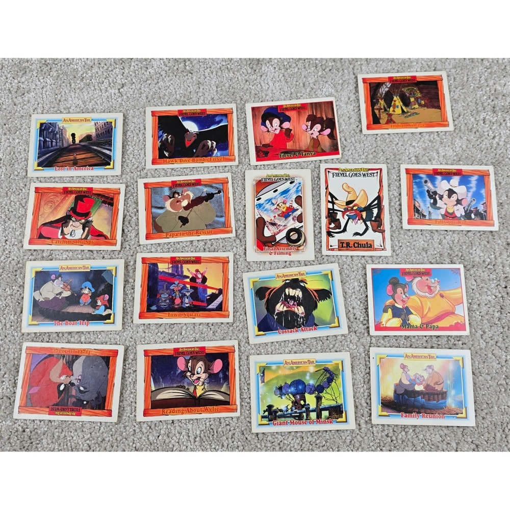 Vintage 1991 Impel An American Tail Fievel Goes West Trading Cards Lot of 16
